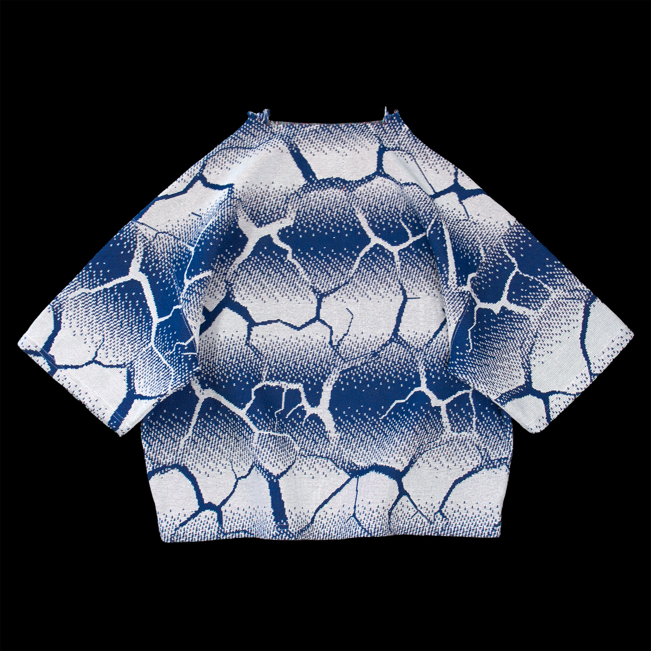 Biomorph Dark blue gradient tapestry tee