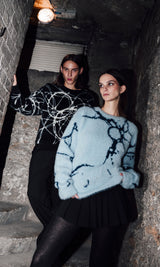 Blue reversible fluffy