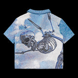 'Flying Skeleton' zip tee