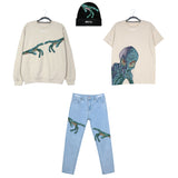 'Alien touching hands' Artifice. Jeans