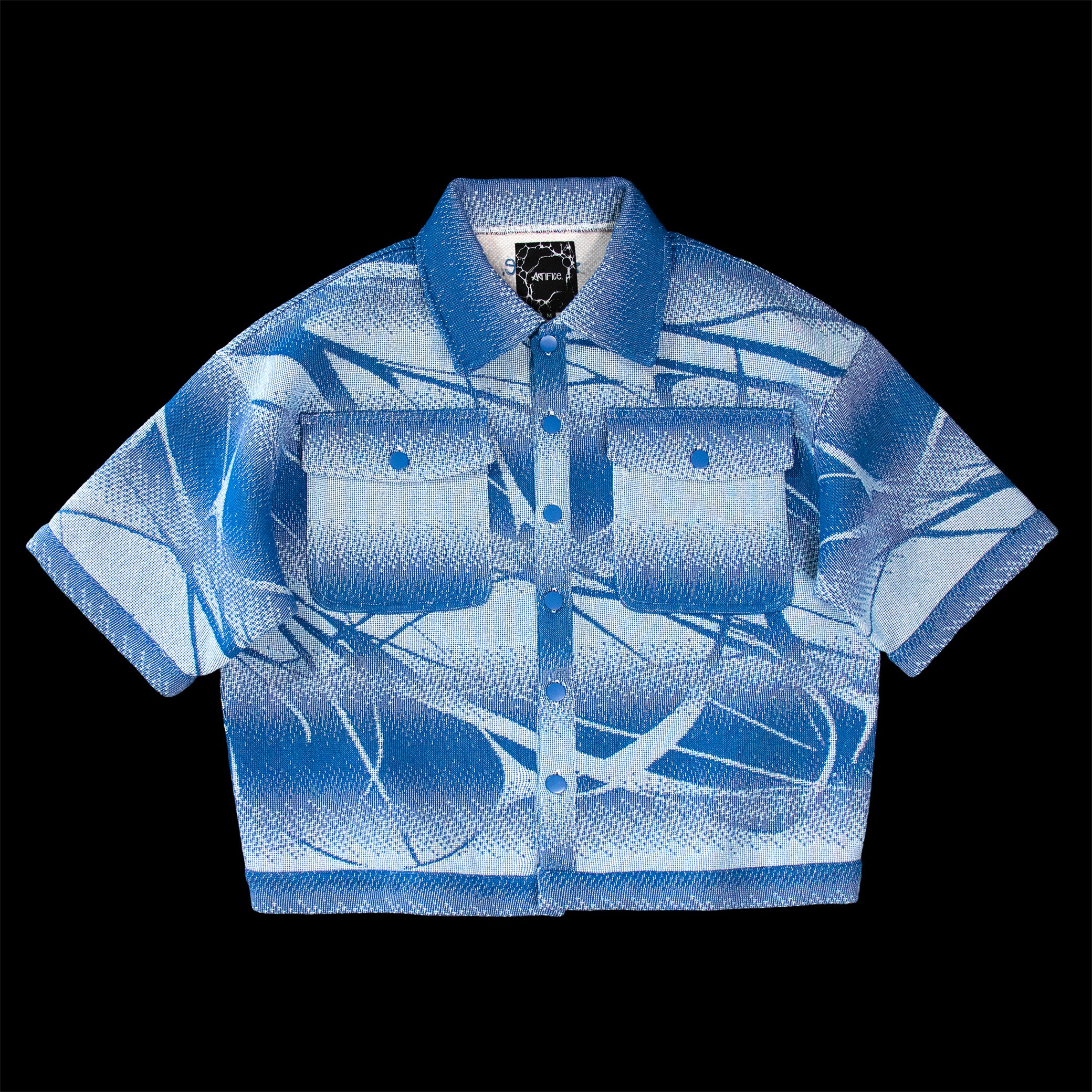 GESTURE Blue gradient tapestry shirt