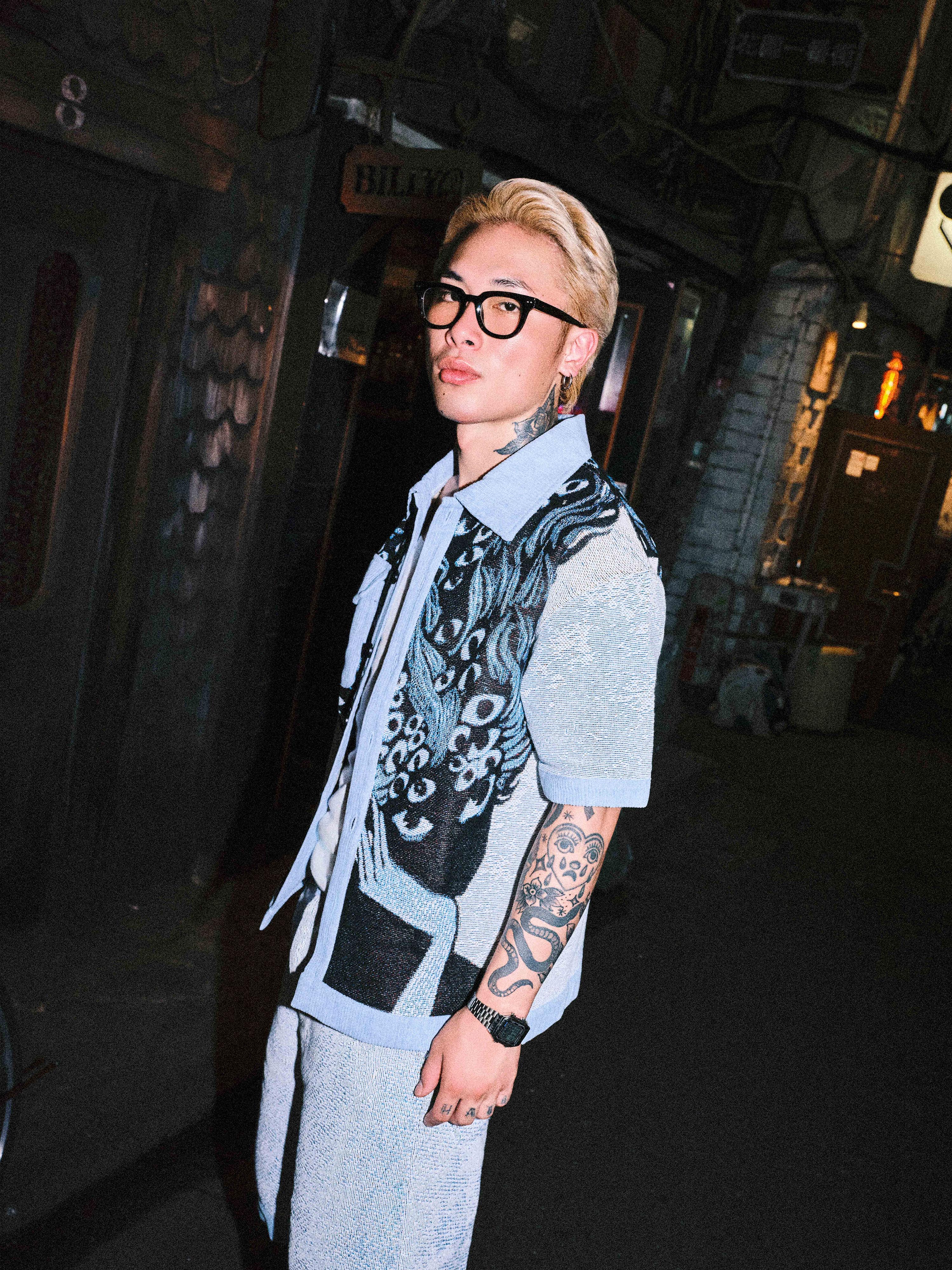 Artifice Vespera tapestry shirt, wearable art streetwear piece