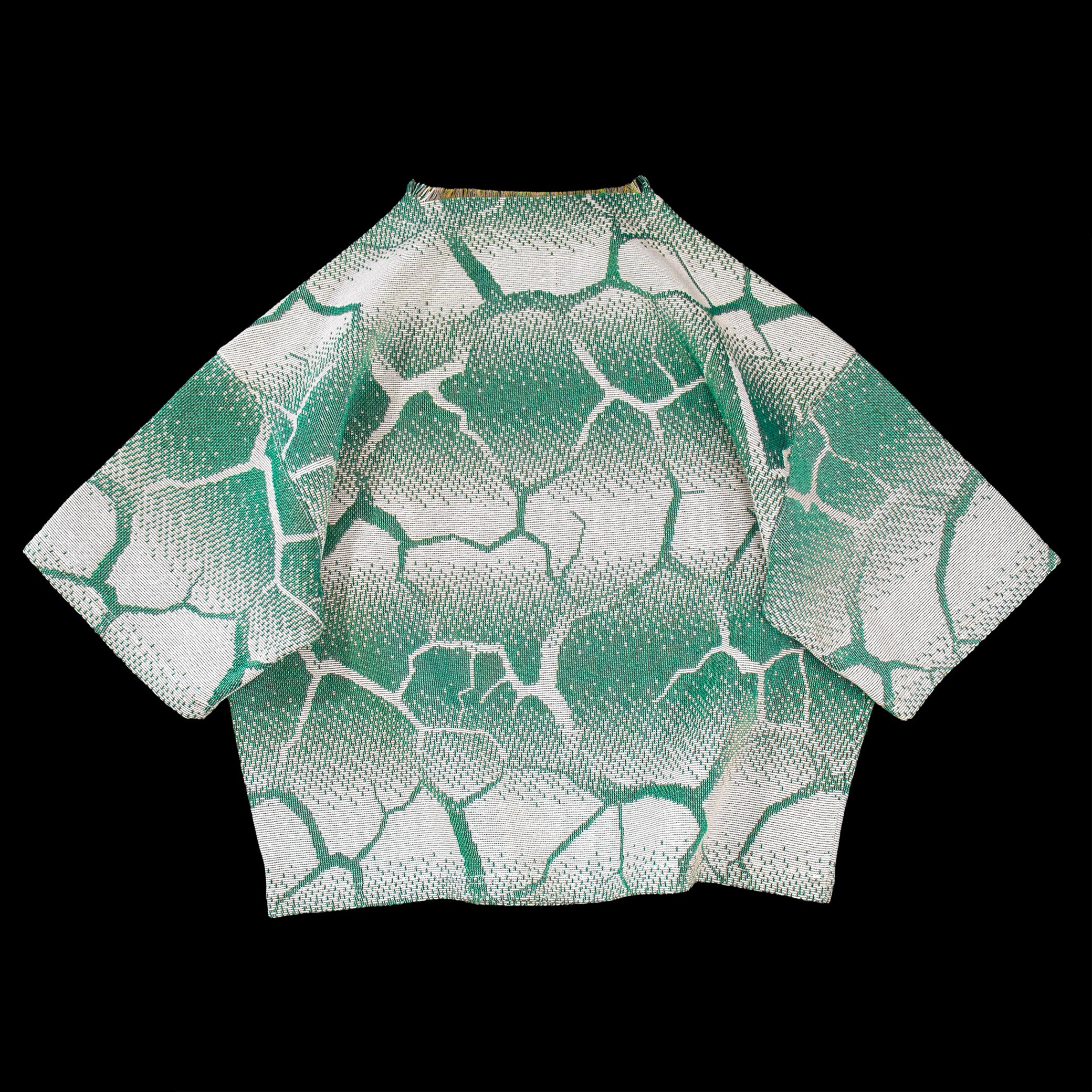 Biomorph Green gradient tapestry tee
