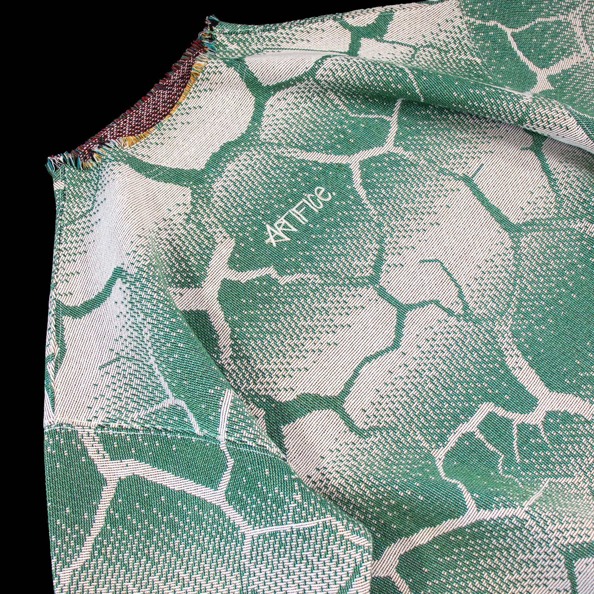 Biomorph Green gradient tapestry tee