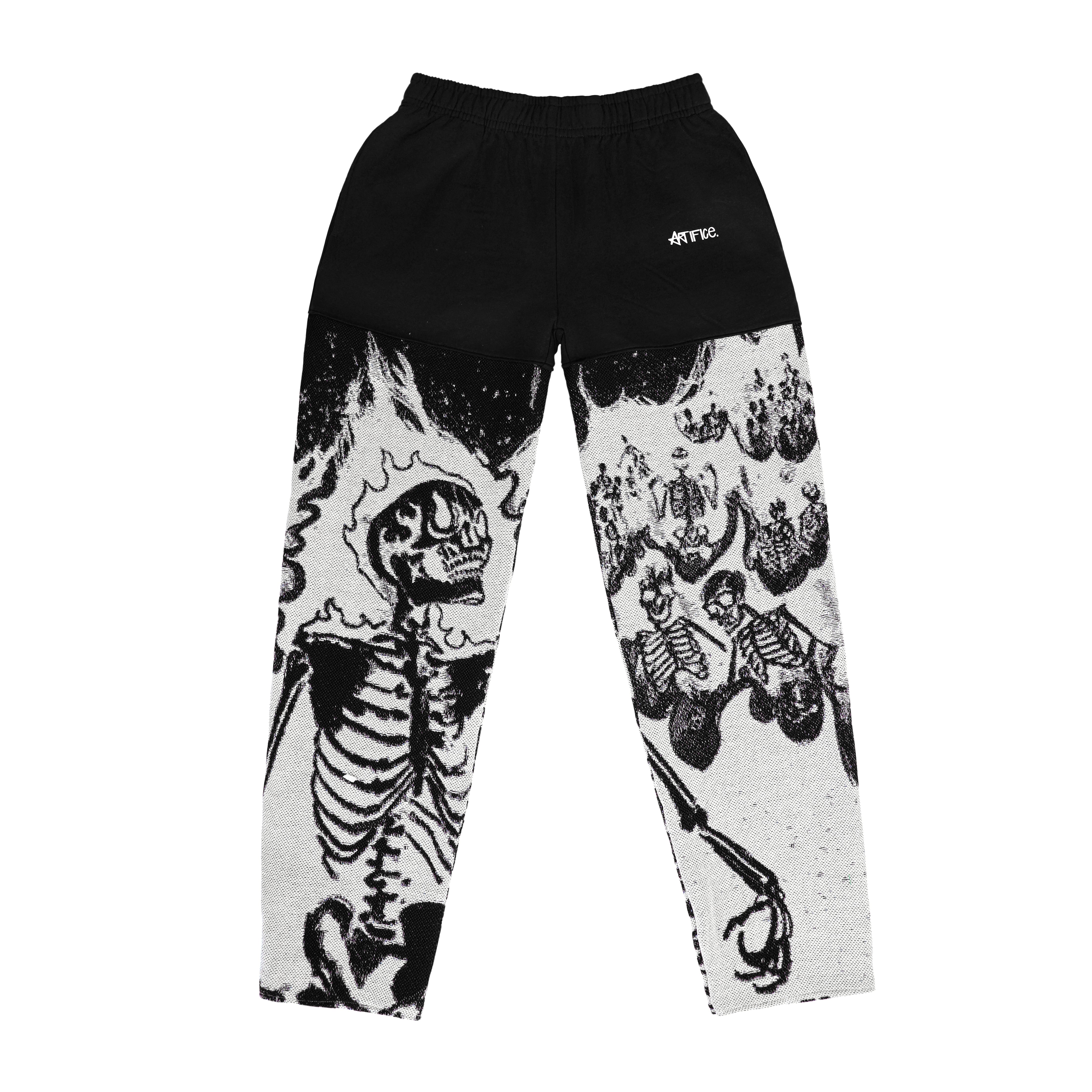 "Flaming Skeletons" sweatpants 1 of 1 (L) Artifice.