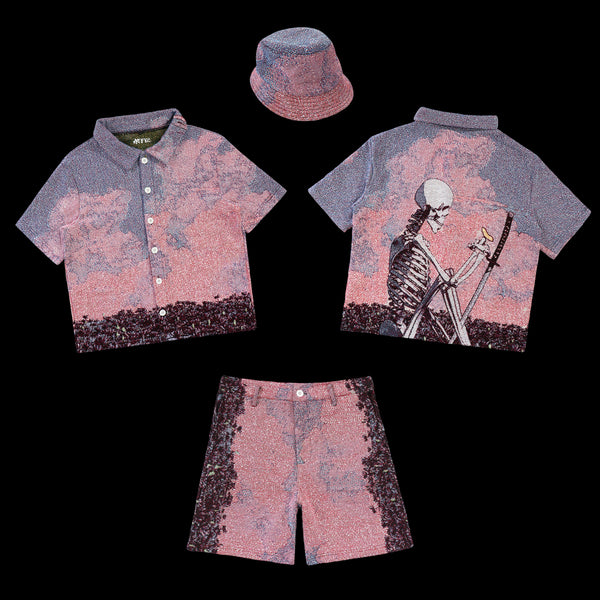 'Skeleton in peace' outfit tapestry