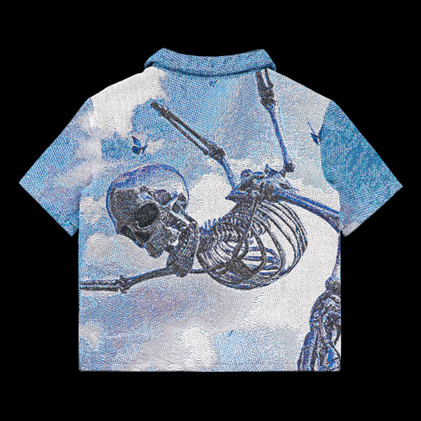 'Flying Skeleton' zip shirt