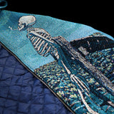 'Smoking Skeletons' tapestry zip-up hoodie