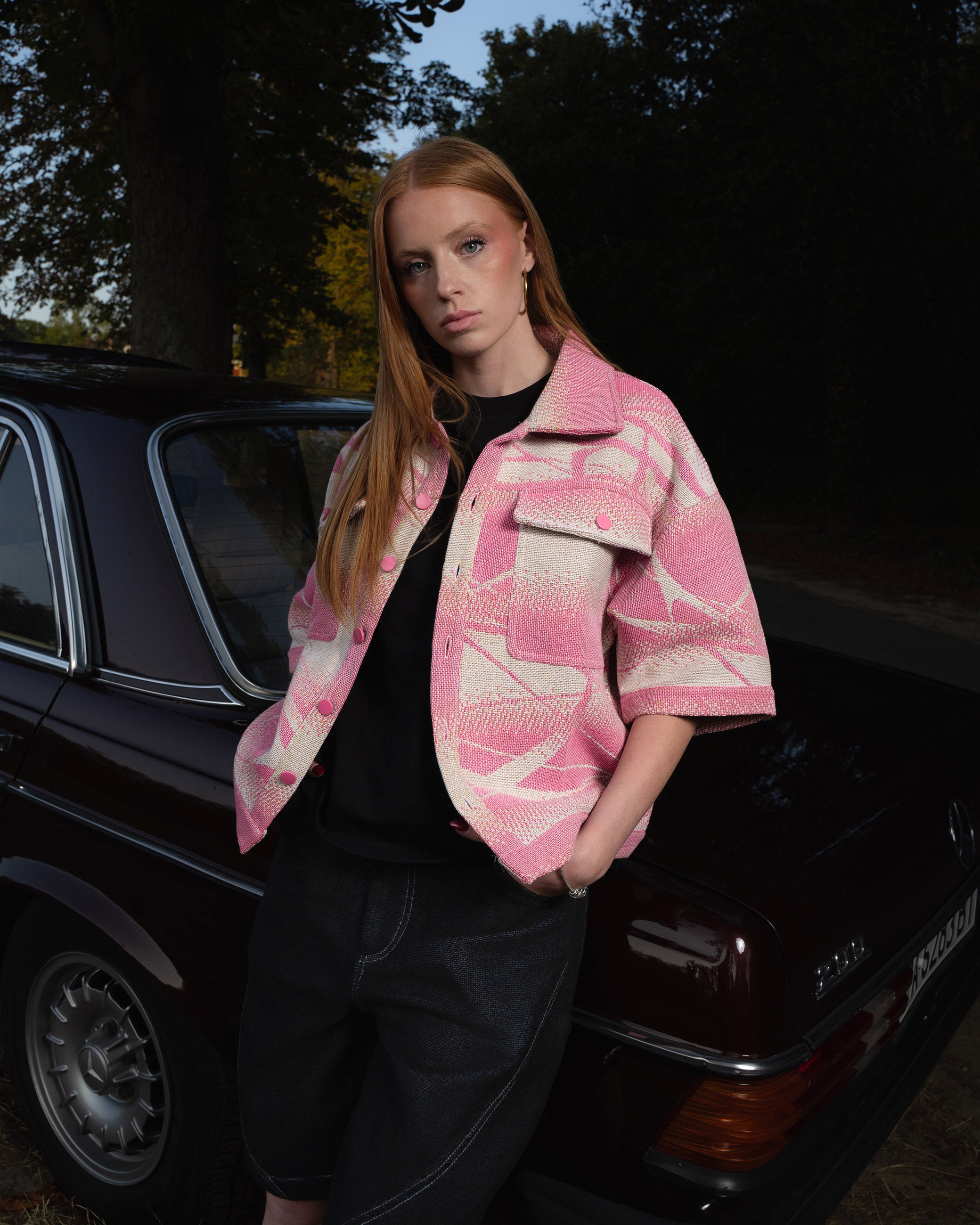 GESTURE Pink gradient tapestry shirt