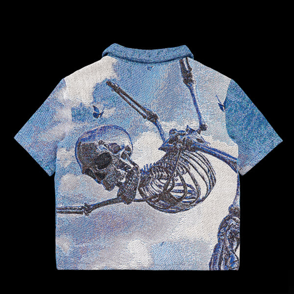 'Flying Skeleton' Tapestry zip shirt