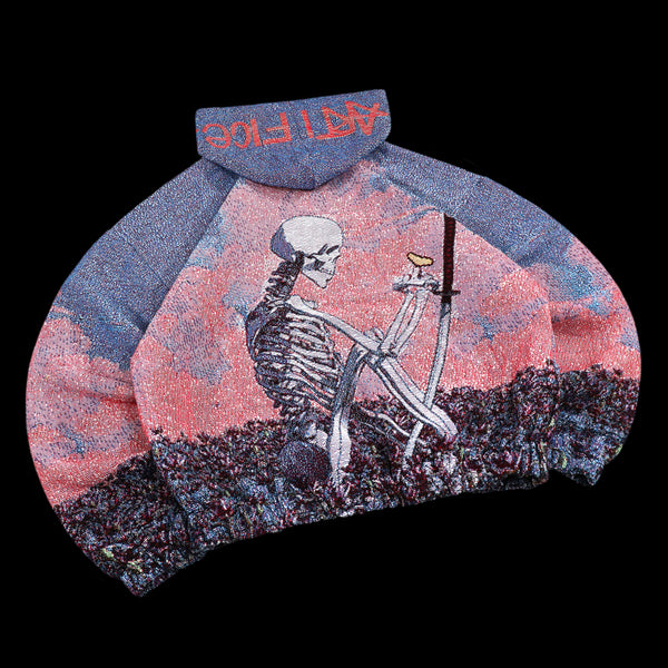 'Skeleton in peace' tapestry hoodie