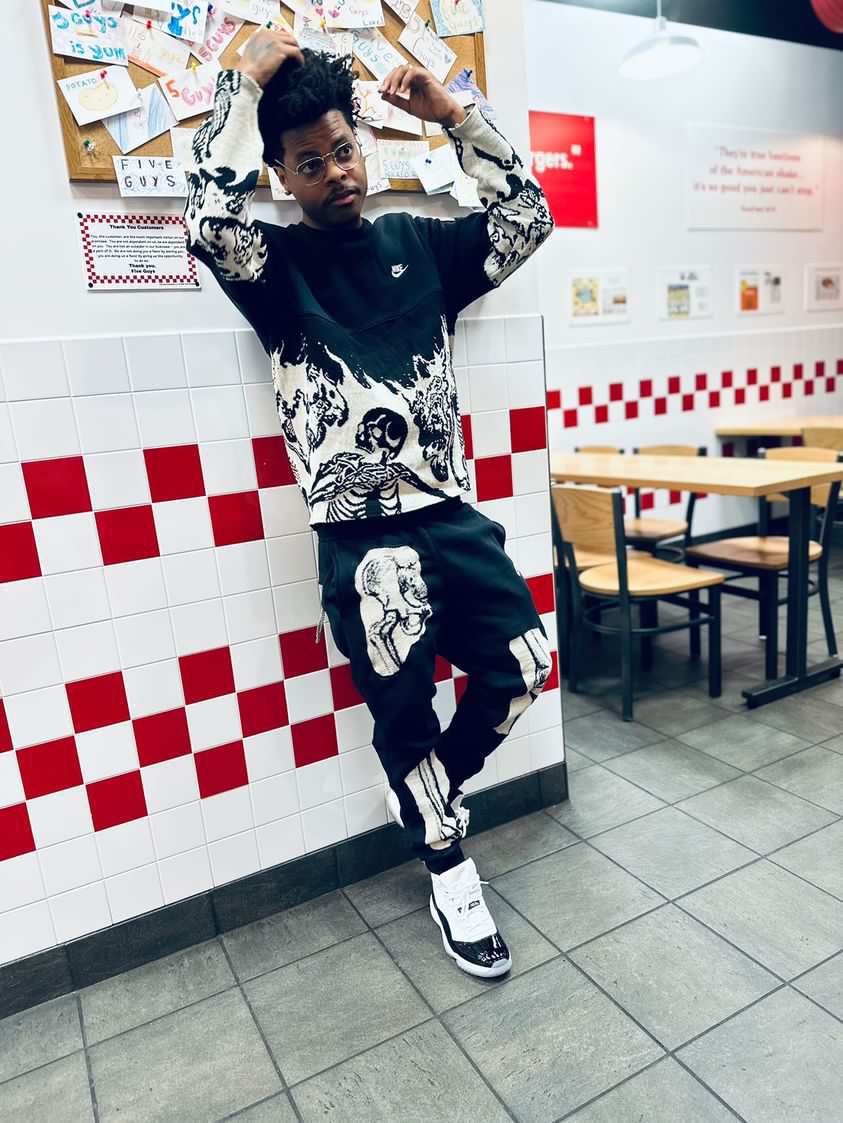"Skeleton Flame" Outfit Nike Crewneck + Jogging